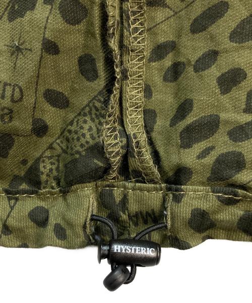 Hysteric Glamour（ヒステリックグラマー）Hysteric Glamour (ヒステリックグラマー) FEELIN' HYSTERIC 総柄 フーデットワンピース オリーブ×ブラック サイズ:FREEの古着・服飾アイテム