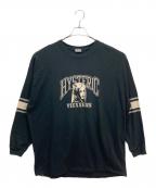 Hysteric Glamourヒステリックグラマー）の古着「長袖カットソー」｜ブラック×グレー