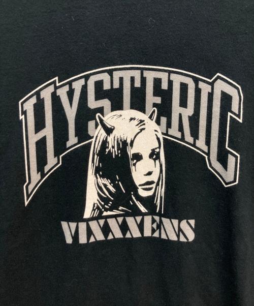 Hysteric Glamour（ヒステリックグラマー）Hysteric Glamour (ヒステリックグラマー) 長袖カットソー ブラック×グレー サイズ:FREEの古着・服飾アイテム