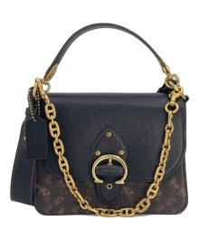 COACH（コーチ）の古着「ビート ショルダー バッグ ホース&キャリッジ」｜ブラック×ブラウン