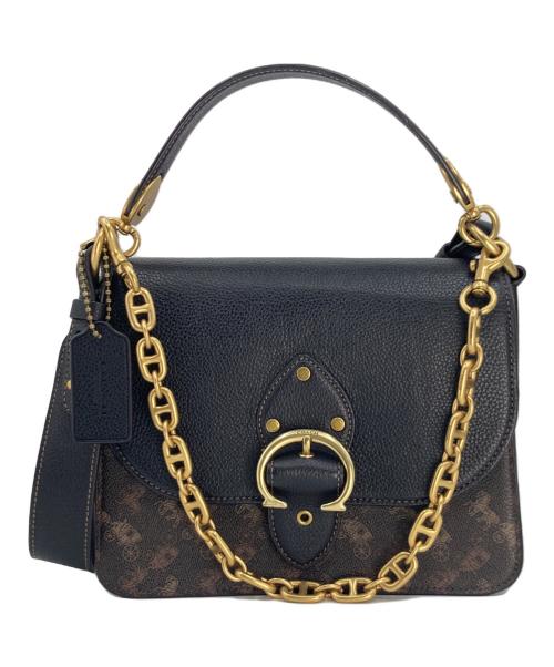 COACH（コーチ）COACH (コーチ) ビート ショルダー バッグ ホース&キャリッジ ブラック×ブラウンの古着・服飾アイテム