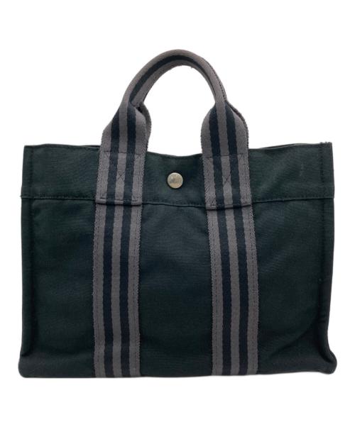 HERMES（エルメス）HERMES (エルメス) トートバッグ ブラック×グレーの古着・服飾アイテム