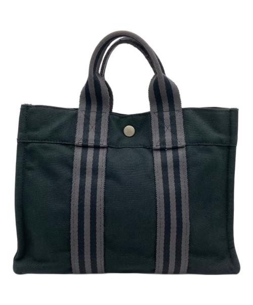 HERMES（エルメス）HERMES (エルメス) トートバッグ ブラック×グレーの古着・服飾アイテム