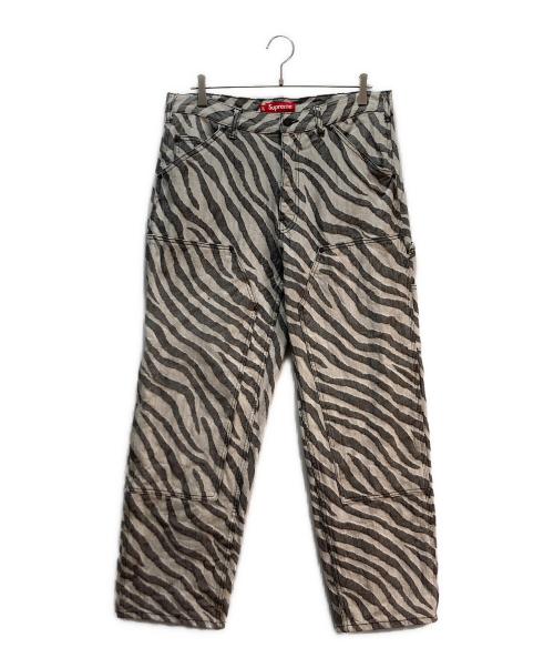 SUPREME（シュプリーム）SUPREME (シュプリーム) Double Knee Painter Pant グレー×ライトグレー サイズ:32の古着・服飾アイテム