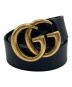GUCCI（グッチ）の古着「GGマーモント レザーベルト」｜ブラック×ゴールド