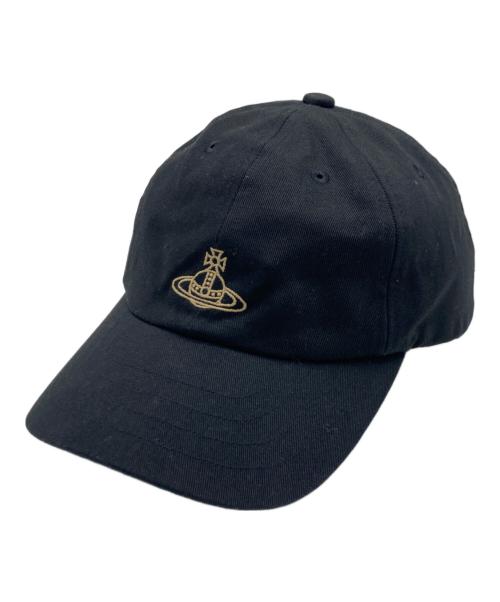 Vivienne Westwood（ヴィヴィアンウエストウッド）Vivienne Westwood (ヴィヴィアンウエストウッド) リップストップオーブロゴキャップ ブラックの古着・服飾アイテム
