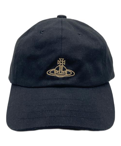 Vivienne Westwood（ヴィヴィアンウエストウッド）Vivienne Westwood (ヴィヴィアンウエストウッド) リップストップオーブロゴキャップ ブラックの古着・服飾アイテム