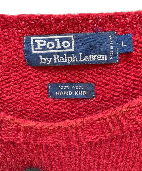 POLO RALPH LAUREN（ポロ・ラルフローレン）POLO RALPH LAUREN (ポロ・ラルフローレン) 厚手ニット レッド サイズ:Lの古着・服飾アイテム