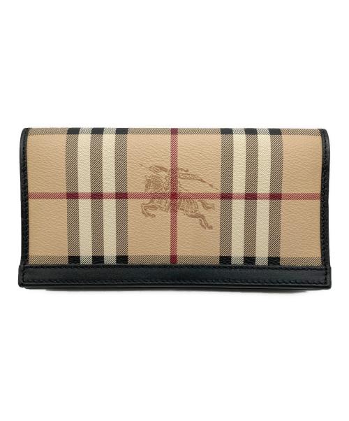 BURBERRY（バーバリー）BURBERRY (バーバリー) 長財布 ベージュ×ブラックの古着・服飾アイテム