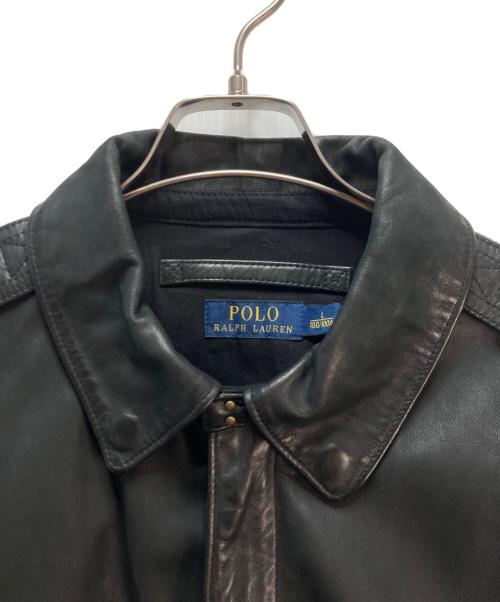 POLO RALPH LAUREN（ポロ・ラルフローレン）POLO RALPH LAUREN (ポロ・ラルフローレン) POLO RALPH LAUREN（ポロ・ラルフローレン）レザージャケット ブラック サイズ:Ｌの古着・服飾アイテム