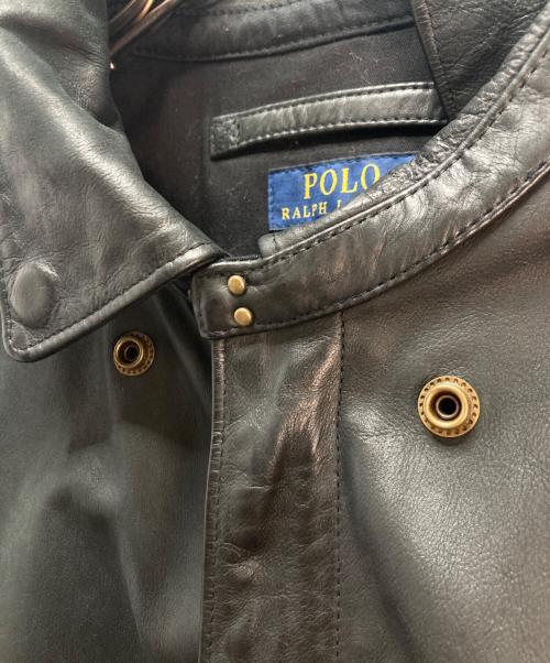 POLO RALPH LAUREN（ポロ・ラルフローレン）POLO RALPH LAUREN (ポロ・ラルフローレン) POLO RALPH LAUREN（ポロ・ラルフローレン）レザージャケット ブラック サイズ:Ｌの古着・服飾アイテム