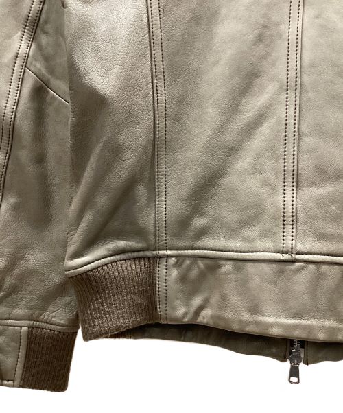 fukurou（フクロウ）fukurou (フクロウ) シングルレザーライダースジャケット ベージュ サイズ:48の古着・服飾アイテム
