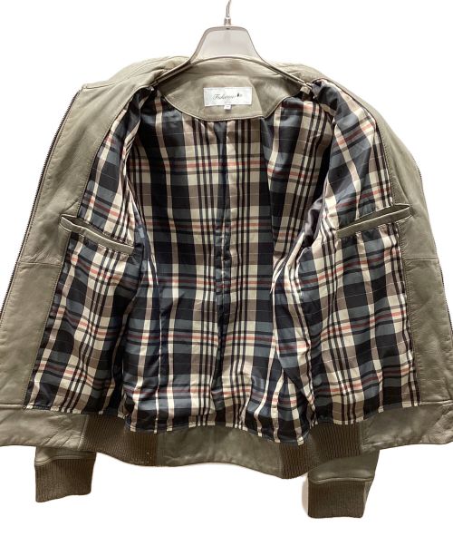 fukurou（フクロウ）fukurou (フクロウ) シングルレザーライダースジャケット ベージュ サイズ:48の古着・服飾アイテム