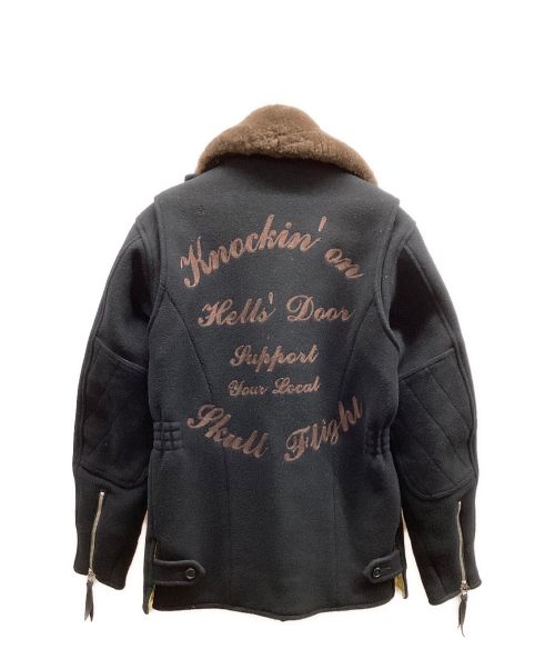 SKULL FLIGHT（スカルフライト）SKULL FLIGHT (スカルフライト) ウールフライトジャケット ブラック サイズ:36の古着・服飾アイテム
