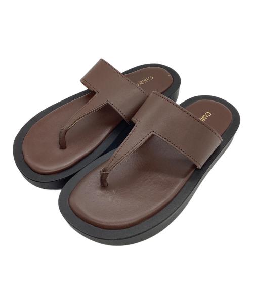 Caminando（カミナンド）Caminando (カミナンド) THONG PLATFORM　サンダル ブラウン×ブラック サイズ:7の古着・服飾アイテム
