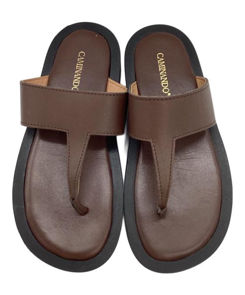 Caminando（カミナンド）Caminando (カミナンド) THONG PLATFORM　サンダル ブラウン×ブラック サイズ:7の古着・服飾アイテム