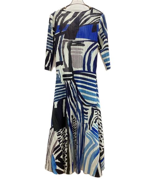 Bell Chu very（ベルチュベリー）BELL CHU VERY (ベルチュベリー) プリーツワンピース ブルー サイズ:Lの古着・服飾アイテム