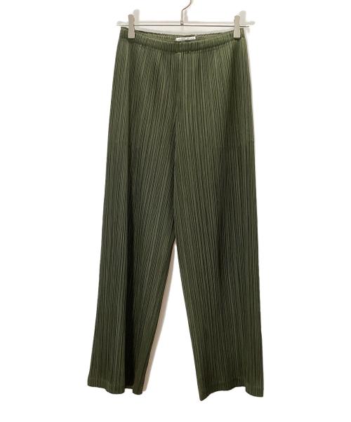 PLEATS PLEASE（プリーツプリーズ）PLEATS PLEASE (プリーツプリーズ) プリーツパンツ オリーブ サイズ:2の古着・服飾アイテム