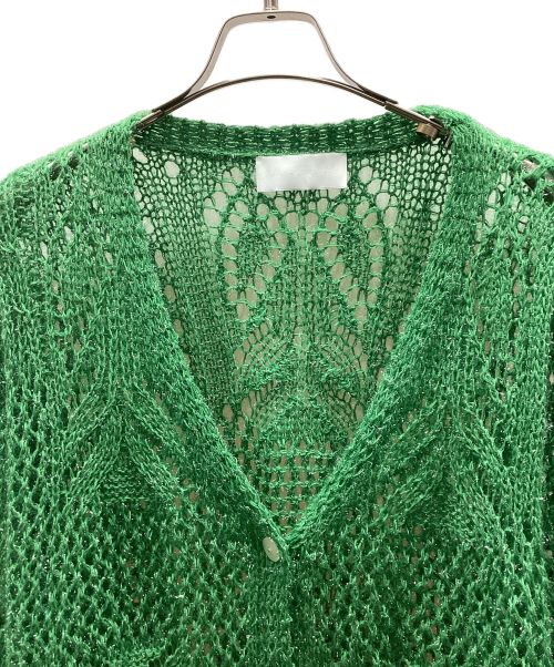 Mame Kurogouchi（マメクロゴウチ）mame kurogouchi (マメクロゴウチ) ラメニットカーデ グリーン サイズ:1の古着・服飾アイテム