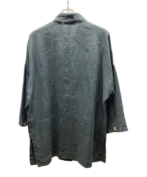 YACCO MARICARD（ヤッコマリカルド）YACCO MARICARD (ヤッコマリカルド) リネンシャツジャケット グレー サイズ:40 未使用品の古着・服飾アイテム