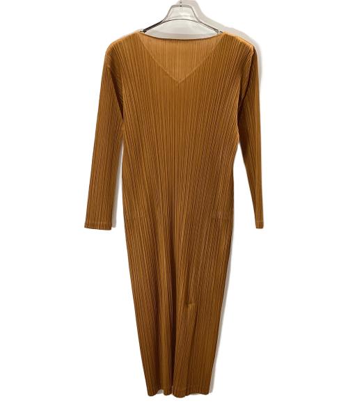 PLEATS PLEASE（プリーツプリーズ）PLEATS PLEASE (プリーツプリーズ) プリーツワンピース ブラウン サイズ:2の古着・服飾アイテム