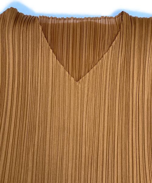 PLEATS PLEASE（プリーツプリーズ）PLEATS PLEASE (プリーツプリーズ) プリーツワンピース ブラウン サイズ:2の古着・服飾アイテム