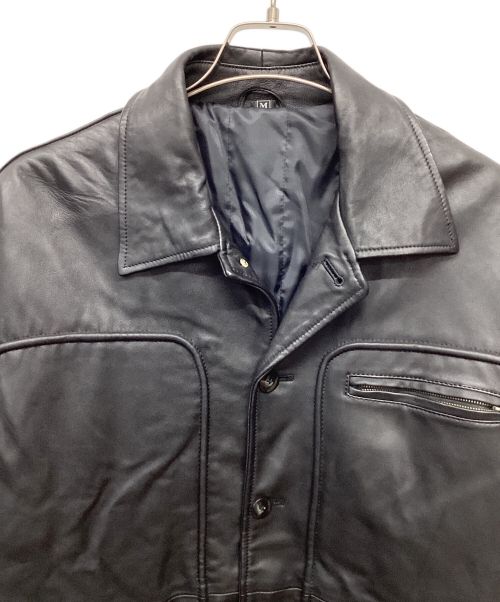 ノーブランド（ノーブランド）ノーブランド (ノーブランド) レザージャケット ブラック サイズ:Mの古着・服飾アイテム