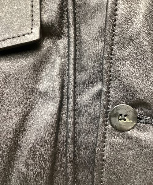 ノーブランド（ノーブランド）ノーブランド (ノーブランド) レザージャケット ブラック サイズ:Mの古着・服飾アイテム