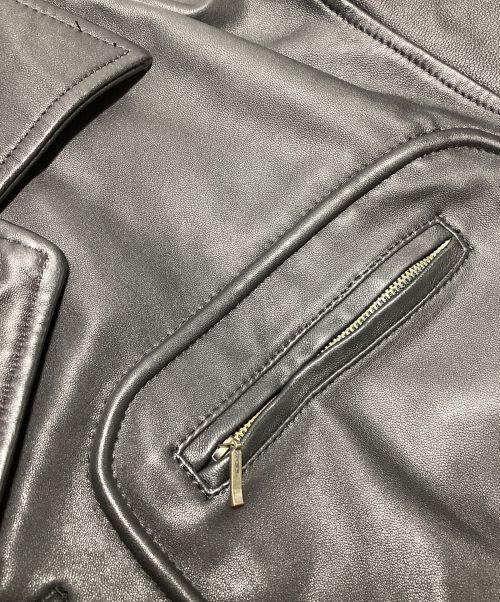 ノーブランド（ノーブランド）ノーブランド (ノーブランド) レザージャケット ブラック サイズ:Mの古着・服飾アイテム
