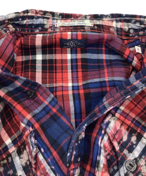 REPLAY（リプレイ）REPLAY (リプレイ) チェックシャツ ブルー×レッド サイズ:Sの古着・服飾アイテム