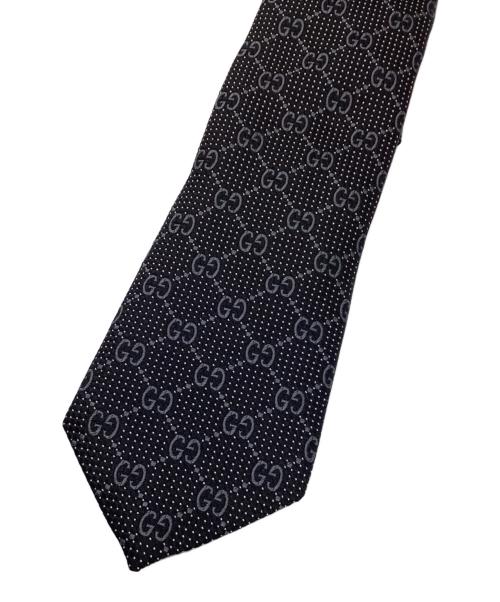 GUCCI（グッチ）GUCCI (グッチ) GG柄ネクタイ ブラック サイズ:148×7の古着・服飾アイテム