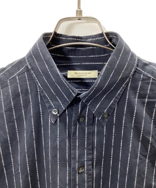 BURBERRY LONDON（バーバリーロンドン）BURBERRY LONDON (バーバリーロンドン) ストライプシャツ ネイビー サイズ:Mの古着・服飾アイテム