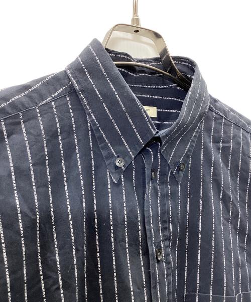 BURBERRY LONDON（バーバリーロンドン）BURBERRY LONDON (バーバリーロンドン) ストライプシャツ ネイビー サイズ:Mの古着・服飾アイテム