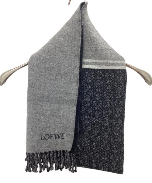 LOEWE（ロエベ）LOEWE (ロエベ) マフラー ブラック×グレーの古着・服飾アイテム