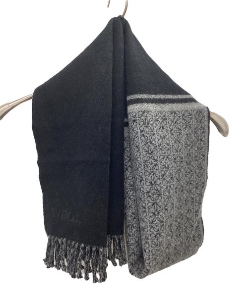 LOEWE（ロエベ）LOEWE (ロエベ) マフラー ブラック×グレーの古着・服飾アイテム
