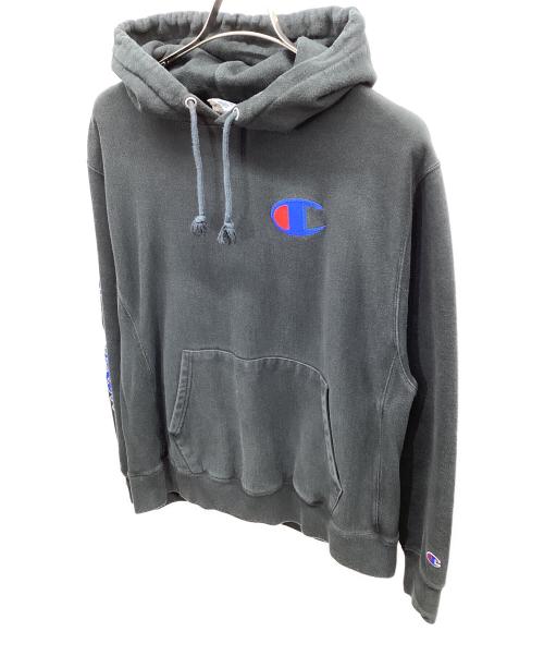 Champion REVERSE WEAVE（チャンピオン リバース ウィーブ）Champion REVERSE WEAVE (チャンピオン リバース ウィーブ) プルオーバーパーカー ブラック サイズ:Lの古着・服飾アイテム