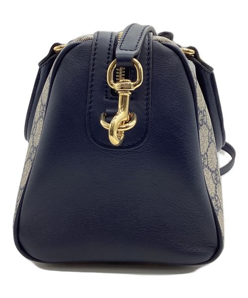 GUCCI（グッチ）GUCCI (グッチ) ボストンバッグ グレー×ネイビーの古着・服飾アイテム