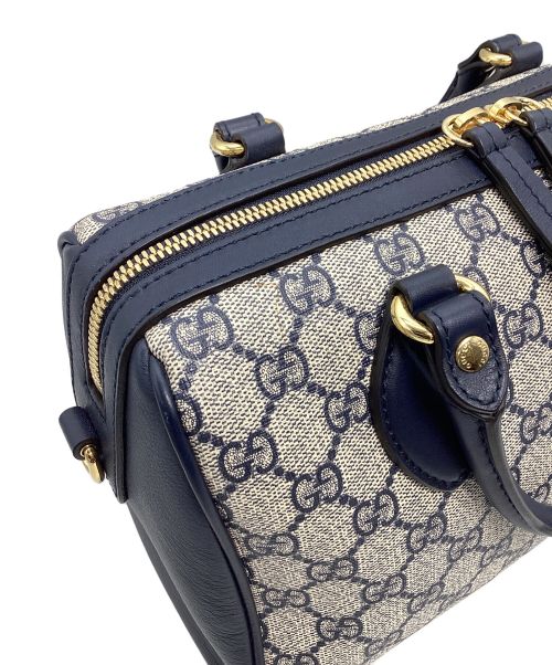 GUCCI（グッチ）GUCCI (グッチ) ボストンバッグ グレー×ネイビーの古着・服飾アイテム