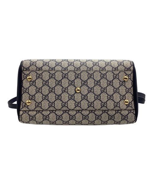 GUCCI（グッチ）GUCCI (グッチ) ボストンバッグ グレー×ネイビーの古着・服飾アイテム