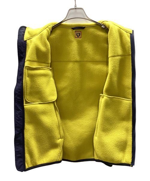 HUMAN MADE（ヒューマンメイド）HUMAN MADE (ヒューマンメイド) フリースベスト イエロー×ネイビー サイズ:Sの古着・服飾アイテム