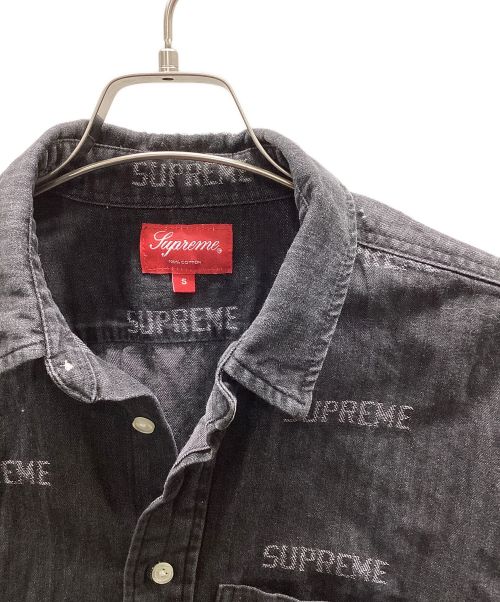 SUPREME（シュプリーム）Supreme (シュプリーム) ブラックロゴデニムシャツ グレー サイズ:Sの古着・服飾アイテム