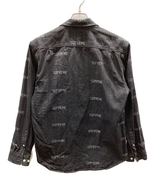 SUPREME（シュプリーム）Supreme (シュプリーム) ブラックロゴデニムシャツ グレー サイズ:Sの古着・服飾アイテム