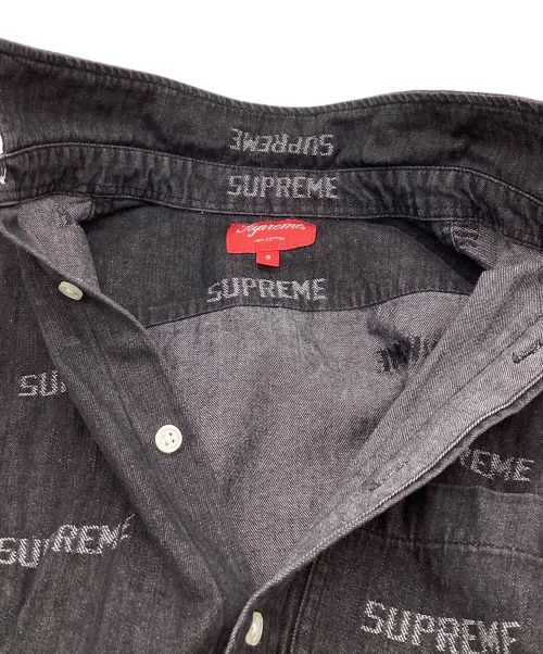 SUPREME（シュプリーム）Supreme (シュプリーム) ブラックロゴデニムシャツ グレー サイズ:Sの古着・服飾アイテム