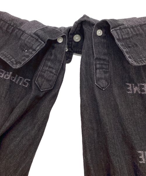 SUPREME（シュプリーム）Supreme (シュプリーム) ブラックロゴデニムシャツ グレー サイズ:Sの古着・服飾アイテム