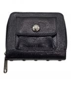 BURBERRY BLUE LABELバーバリーロンドンブルーレーベル）の古着「コンパクトラウンドファスナー財布」｜ブラック