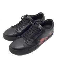 PAUL SMITH（ポールスミス）の古着「ドラゴンプリントレザースニーカー」｜ブラック