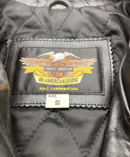 HARLEY-DAVIDSON（ハーレーダビッドソン）HARLEY-DAVIDSON (ハーレーダビッドソン) シングルライダースジャケット ブラック サイズ:Sの古着・服飾アイテム