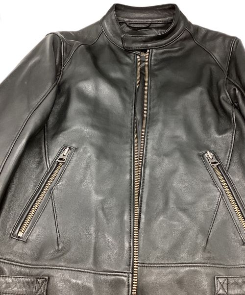JACKROSE（ジャックローズ）JACKROSE (ジャックローズ) ラムレザーシングルライダースジャケット ブラック サイズ:Mの古着・服飾アイテム