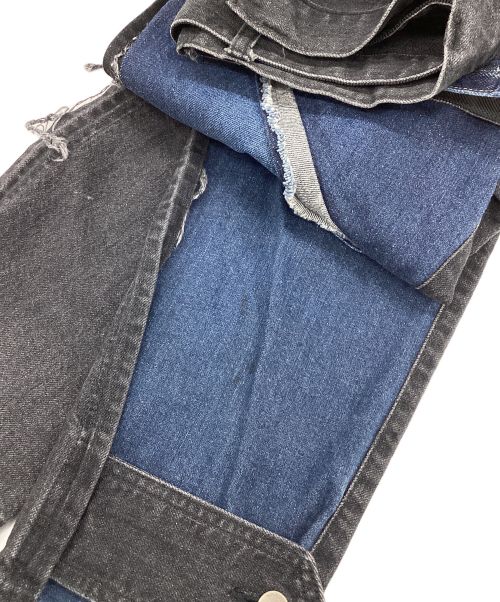 sacai（サカイ）sacai (サカイ) 再構築/ドッキングデニムパンツ インディゴ サイズ:1の古着・服飾アイテム