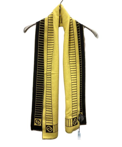 GUCCI（グッチ）GUCCI (グッチ) MLB (エムエルビー) ピッツバーグパイレーツマフラー ブラック×イエロー 未使用品の古着・服飾アイテム